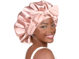 Touca de cetim, touca de dormir de seda, touca dupla, forrada de cetim, touca de laço para mulheres, cabelo cacheado natural, Aquaforge