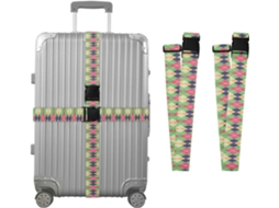 Conjunto De 2 Cintas Bagagem Com Padrão Xadrez Para Malas, Cintas De Viagem, Acessórios Para Cintos, Conector De Bagagem