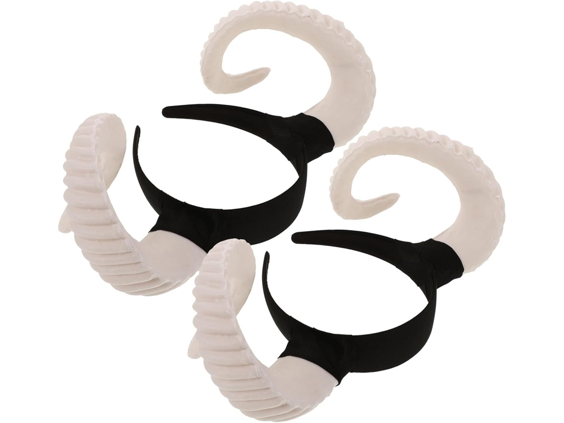 Conjunto de 2 Tiaras Realistas Com Chifres Ovelha Em Plástico.
