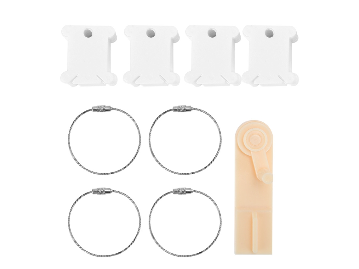 Conjunto de Bobinas de Fio de Plástico para Bordado em Ponto Cruz, Ferramenta para Enrolar Manualmente o Fio. Cor Branca. AQUAFORGE
