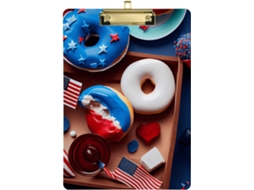 Clipes De Acrílico Fofos Com A Bandeira Americana Prancheta, Perfeitos Festas Do Dia Da Independência