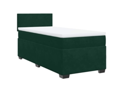 Cama com Molas/colchão 100x200 Cm Veludo Verde escuro MAISON EXCLUSIVE