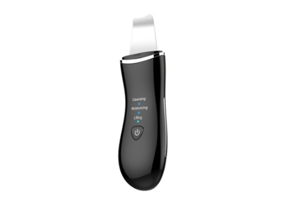 Massajador Facial Scrubber Beauty Lifting Tool Facial Scrubber Spatula Para Limpeza Profunda Com 3 Modos Usb Recarregável Preto Yunzii