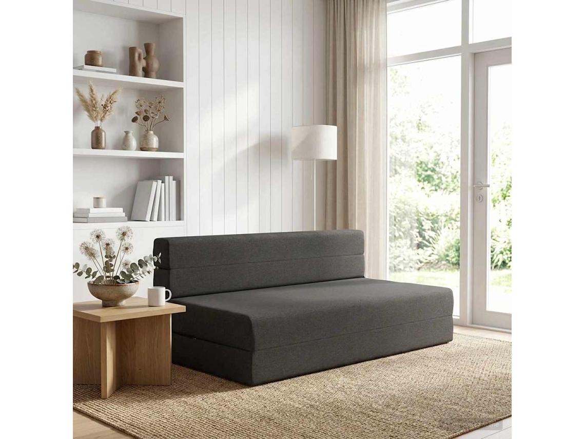 Vidaxl Sofá Cama Dobrável Cinzento-escuro 152 X 86,5 X 60 Cm Tecido