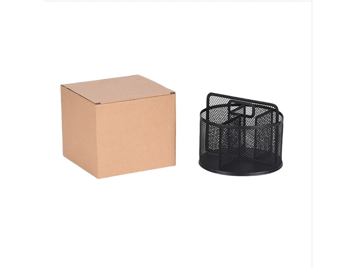 Organizador De Mesa Rotativo Redondo Porta Canetas Em Metal Com Múlt Inf