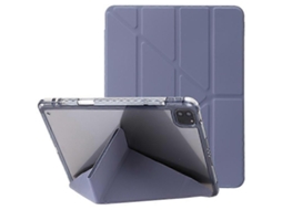 Capa Para Ipad Pro 13 (2024) Em Tpu + Acrílico + Couro Pu Com Suporte Origami E Parte Traseira Transparente.