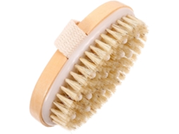 Escova De Banho Massageadora Angoily Com Cabeça Borracha E Cerdas Naturais Javali Branco, Escova Esfoliante Redonda 2em