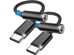 Adaptador Usb c para Fone 3,5 Mm, Áudio Usb Tipo C com Dac AQUAFORGE