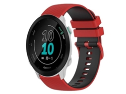 Lurelia Pulseira Garmin Forerunner 158 De 20 Mm, Silicone Xadrez Bicolor, Vermelha E Preta, Acabamento Moderno
