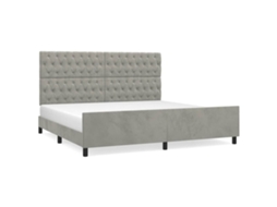 Bed Frame With Headboard, Bed Frames With Headboards Vidaxl Cinzeto Veludo (200 X 200 Cm)
