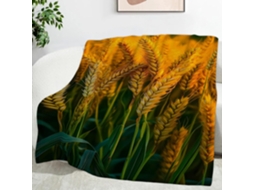 Manta Plant Blanket Wheat 220x240 Cm Multifuncional Macia e Aconchegante de Flanela para Cama Cobertor Cochilo