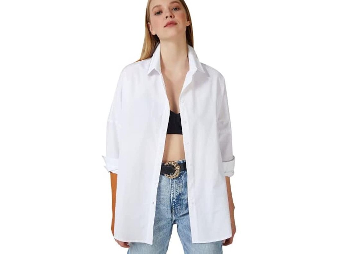 2026 blusas para Mulher com Mangas Longas e Gola V Casual Estilo Oversize de Algodão e Poliéster