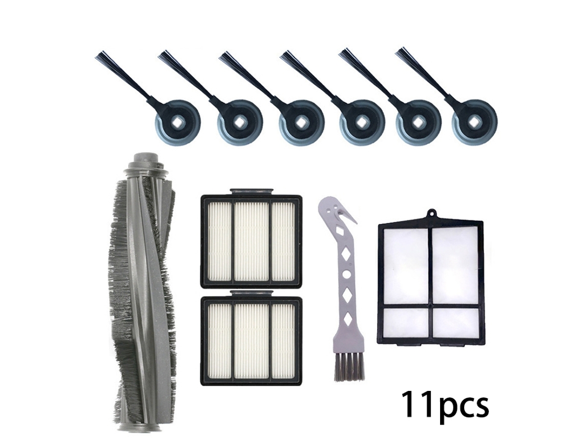 Peças de reposição para aspirador de pó shark ion robot s87 r85 rv850, 1 escova principal, 2 pacotes de filtro hepa, 6 escovas laterais