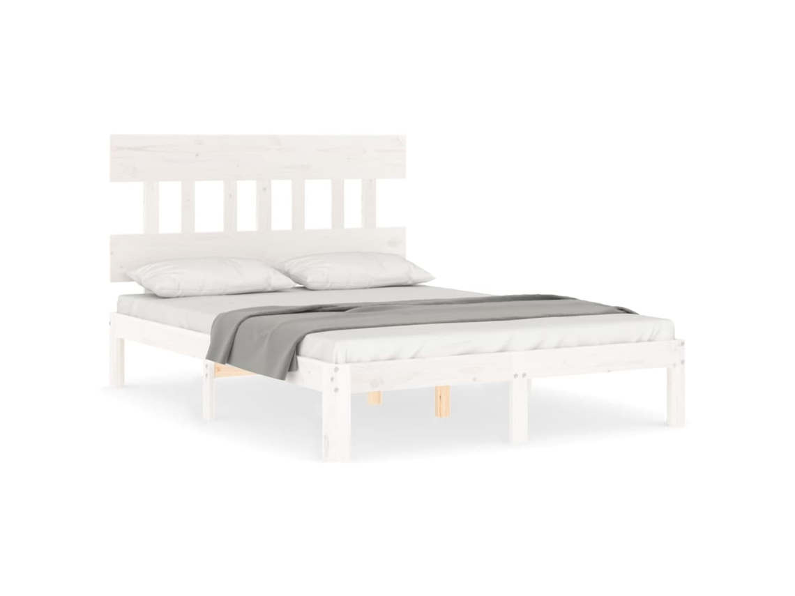 Bed Frame, Bed Frames Vidaxl Branco Madeira De Pinho (120 X 190 Cm)