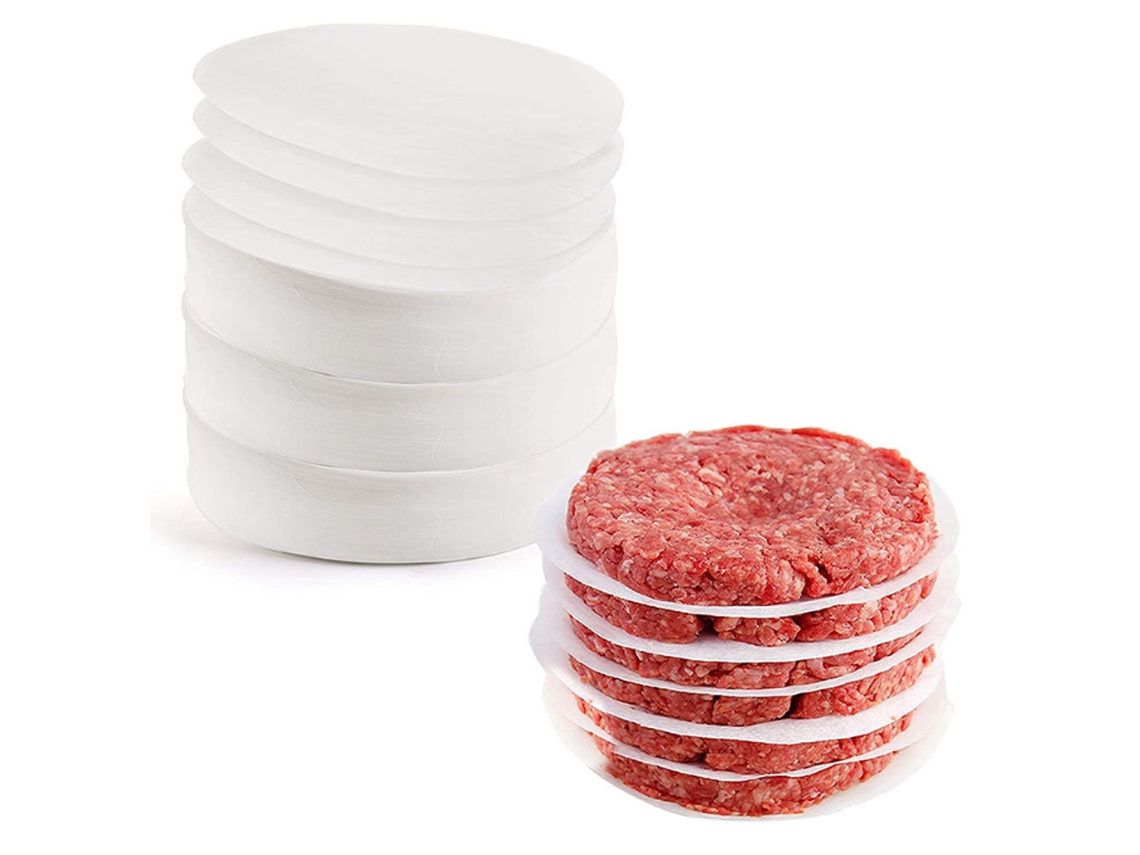 Papel Manteiga Para Separar Bifes, Redondo Antiaderente Pré-cortado De 13 Cm, Folhas Não Branqueadas Preparar Hambúrgueres Saudáveis.