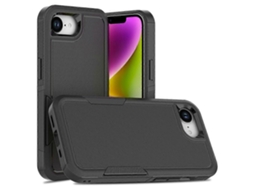 Capa 2 Em 1 Pc Tpu À Prova De Choque Para Iphone 16e - Preta