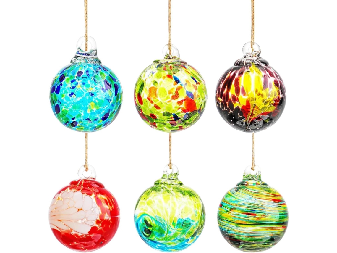 Enfeites De Natal De Vidro, Enfeites De Jardim, Vidro Soprado, Pendurados Em Janelas,