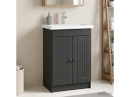 Vidaxl Armário De Banheiro Embaixo Da Pia Preto 56 X 37,5 X 81 Cm