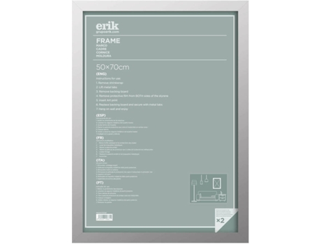 Moldura para Poster  (Plateado - 50x2x70 cm)