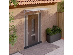 Vidaxl Toldo Para Porta 152,5x90cm Policarbonato Cinzento/transparente