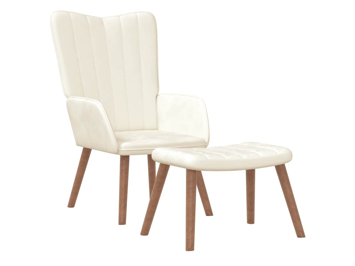 Relaxing Chair With Stool, Relaxing Chairs With Stools Vidaxl Branco Veludo