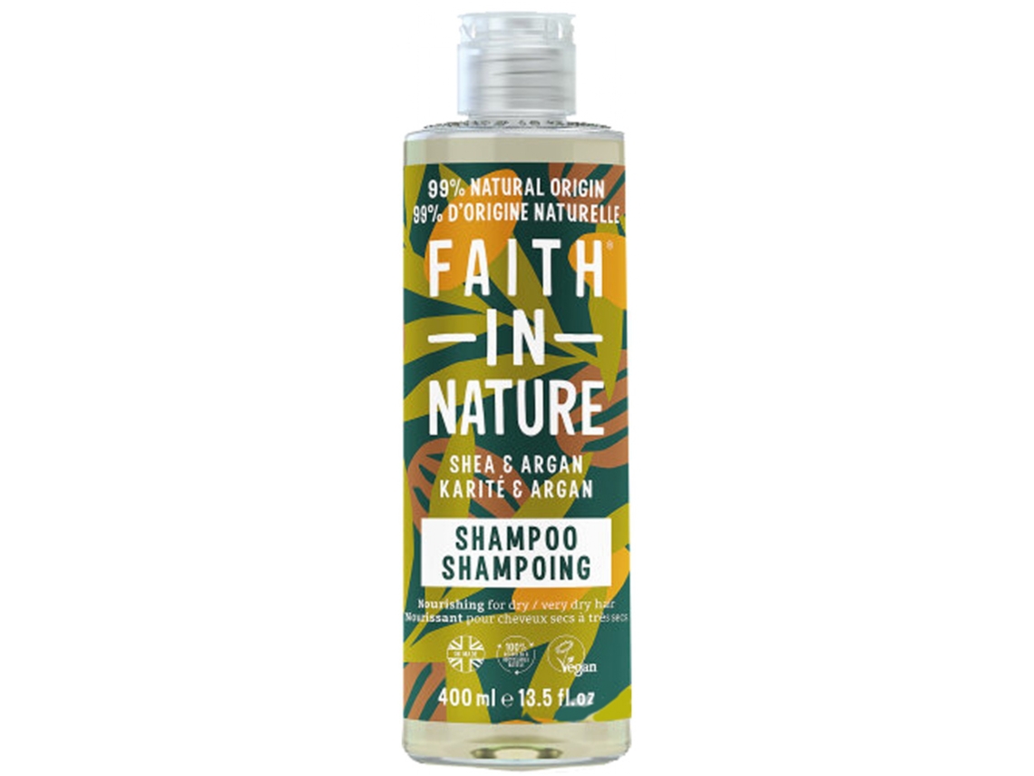 Shampoo Karité e Argan para cabelos normais a secos 400 ml FAITH IN NATURE