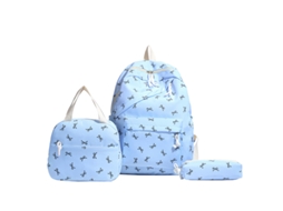 Conjunto De Mochila De 3 Peças Para Mulher, Para Alunos Do Ensino Básico E Secundário Azul Hexinyigjly