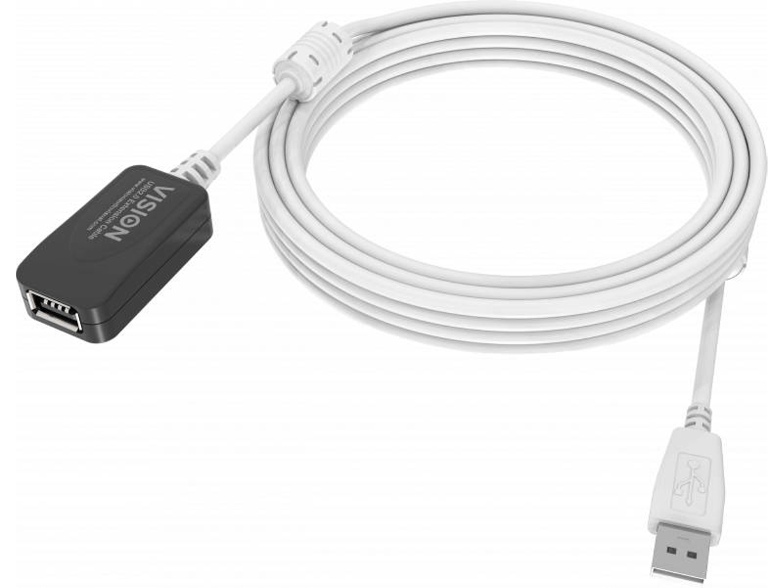 Cabo de Dados VISION (USB A - 5 m - Branco)