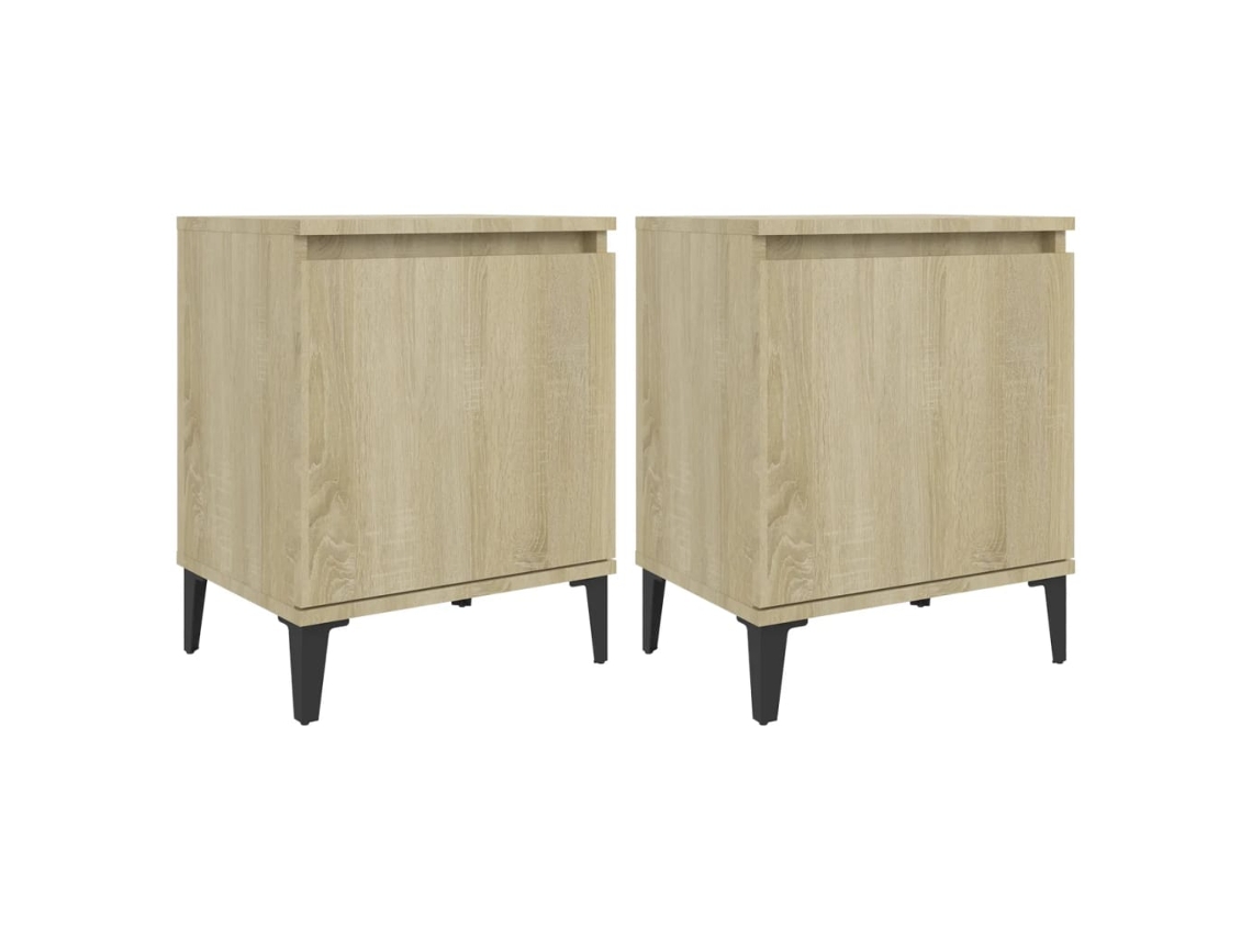 Mesa de cabeceira com pés de metal 40x30x50 cm Carvalho Sonoma MAISON EXCLUSIVE