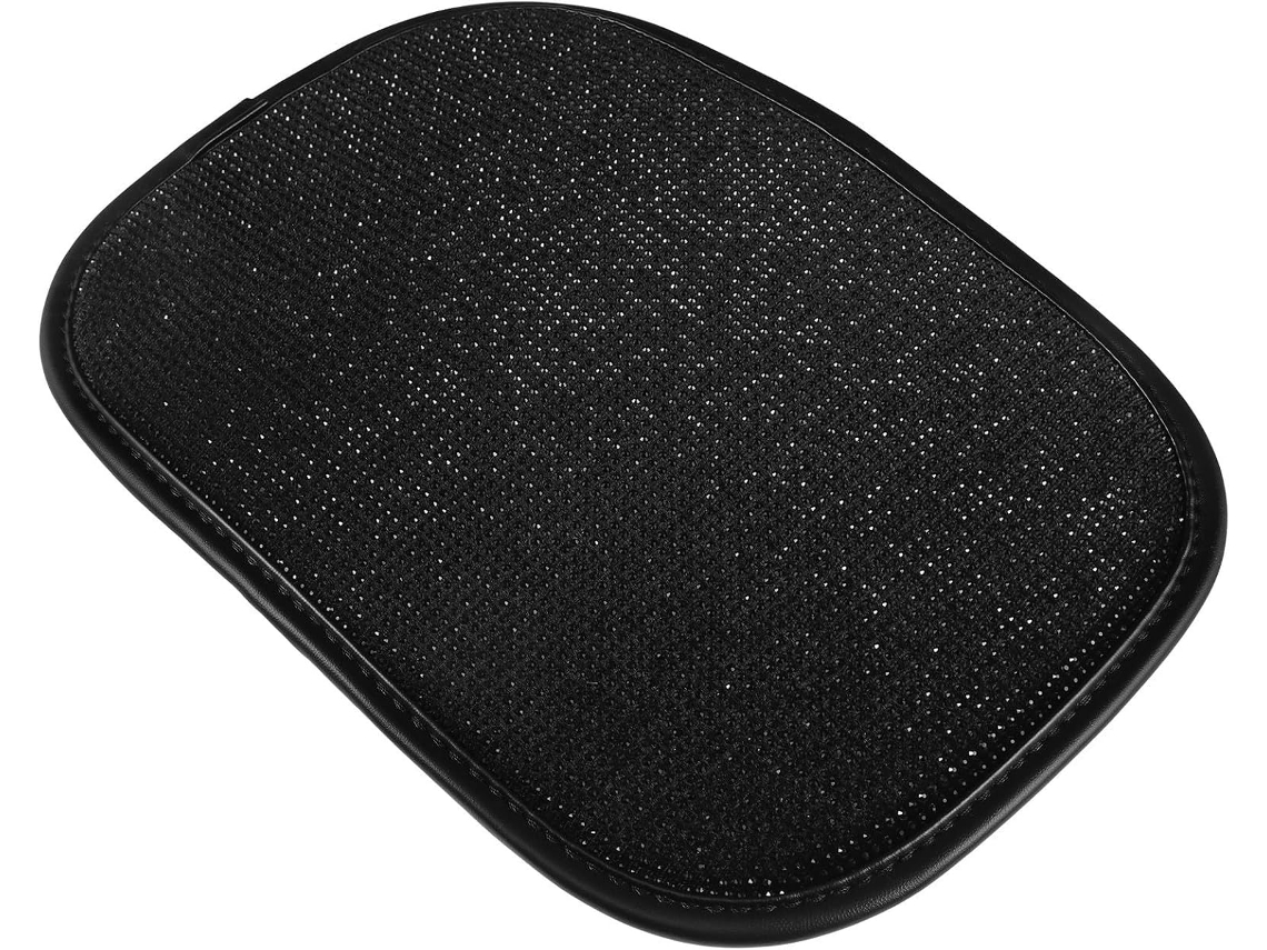 Almofada para console central em poliéster com strass, proteção e design elegante.