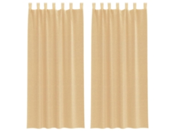 Maison Exclusive - Cortinas De Voile Com Laços 2 Pcs Areia 140x245 Cm