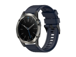 Bracelete para Garmin Quatix 5 Safira 22Mm Textura Horizontal Pulseira de Relógio de Silicone com Ferramenta de Remoção Azul Marinho VENISYMLIS