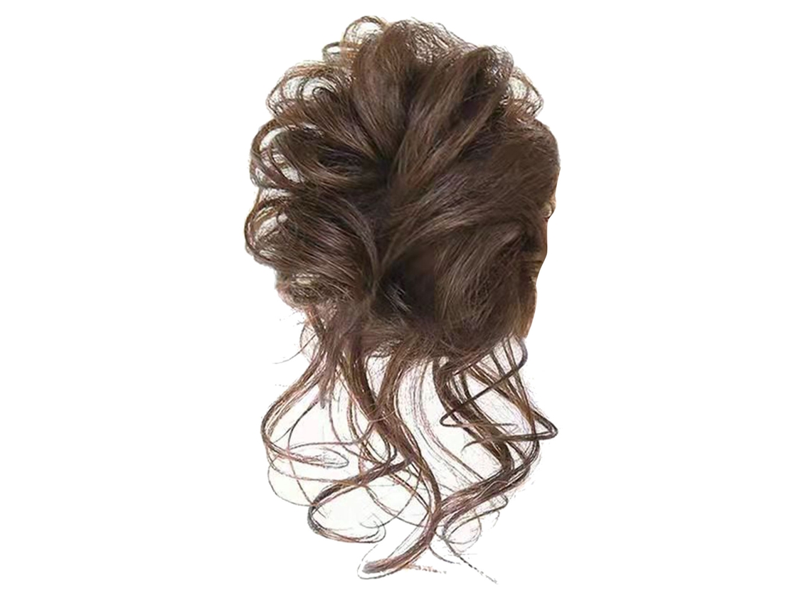 2026 tocón de Pelo Rizado Desordenado de Pelo Sintético Marrón Claro Moda