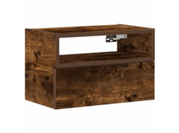 Wall-mounted Bedside Cabinet, Wall-mounted Bedside Cabinets Vidaxl Marrom Madeira Processada (n/a)