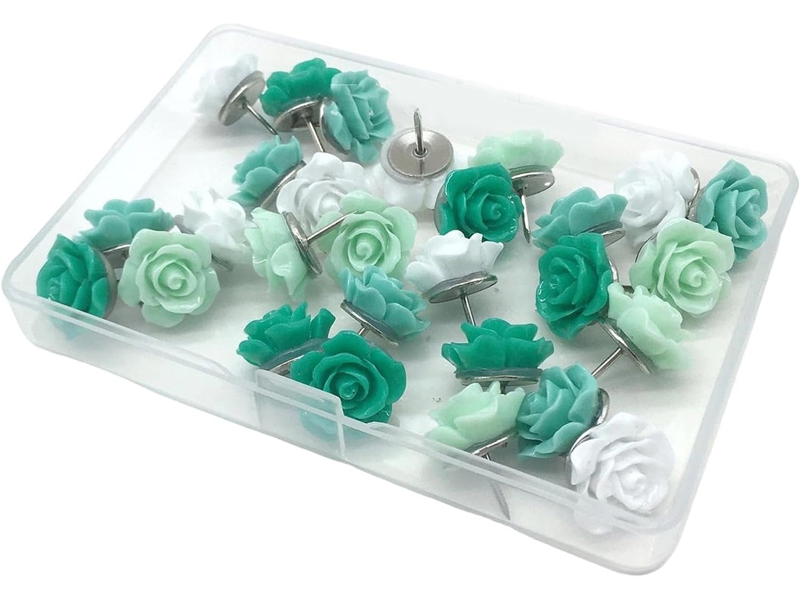 Tachinhas De Parede Genéricas, 30 Peças, Decorativas, Em Formato De Rosa, Com Estojo
