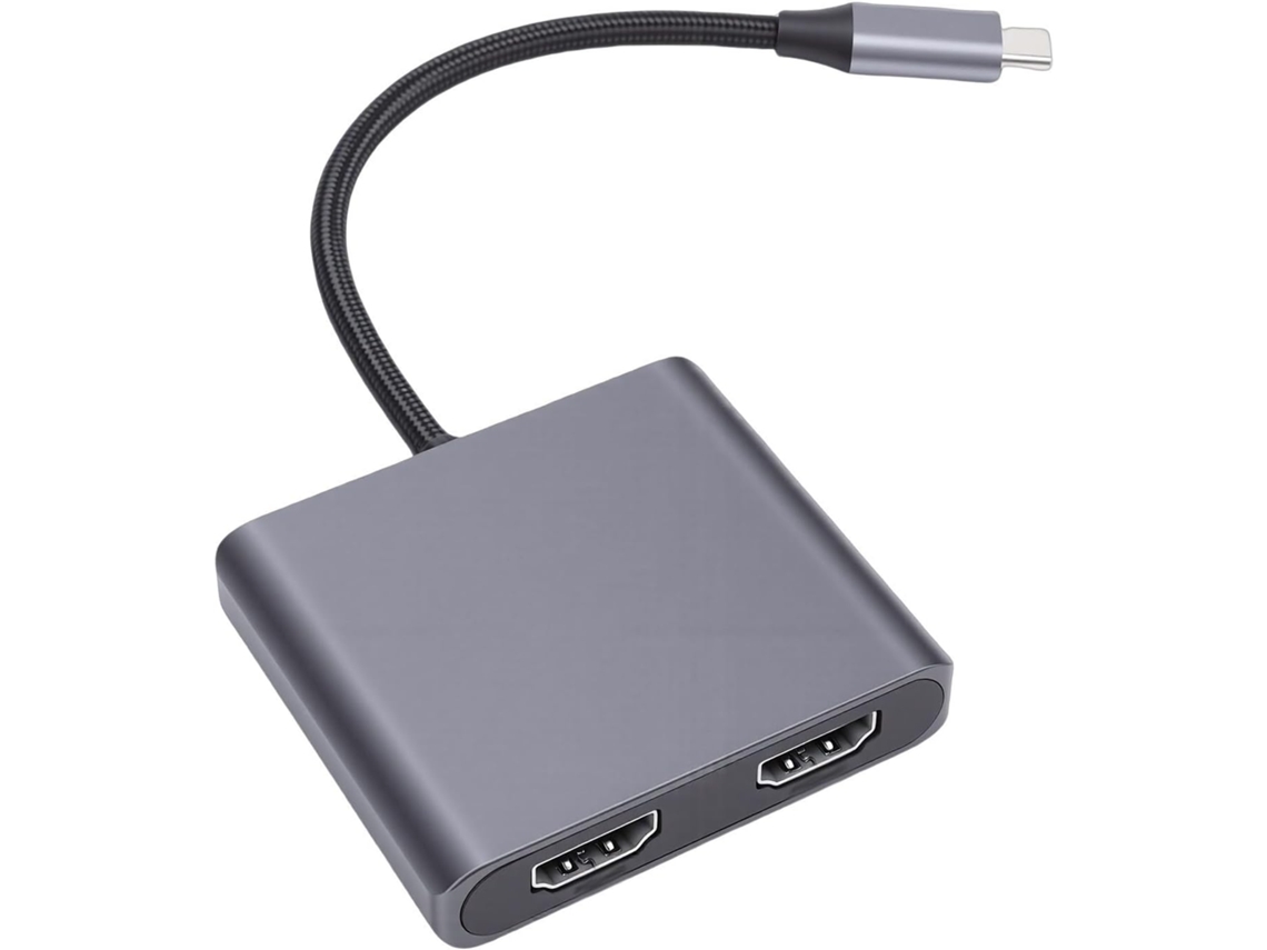 Adaptador Multimídia Usb-c Para 2 Hd, Cabo Conversor De Vídeo Usb-c