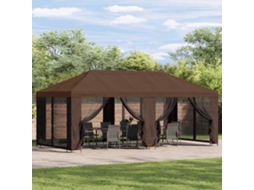 Vidaxl Gazebo De Jardim 6 X 3 M Castanho Poliéster E Aço 190 Gsm