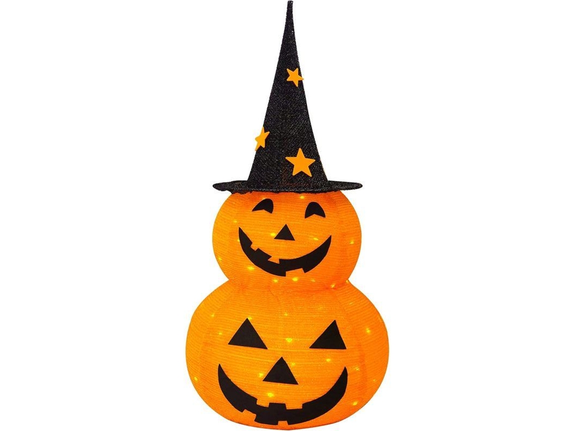 Decoração de Abóbora de Halloween, Plegável, 3ft, com 50 LEDs, Interior e Exterior
