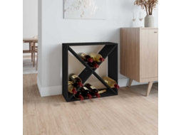 Vidaxl Garrafeira 62x25x62 Cm Madeira De Pinho Maciça Preto