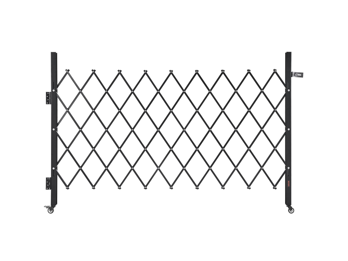 Portão de segurança dobrável simples Vevor 190 x 131 cm com trava e rodas