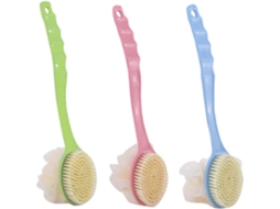 Conjunto Healeved Com 3 Escovas De Banho Dupla Face Cabos Longos, 3 Cores Nórdicas Para Massagem E Esfoliação Corporal