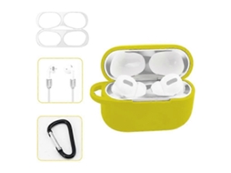 Capa de silicone para proteção de fones de ouvido AirPods Pro, sem necessidade de limpeza, com gancho e cordão antirriscos. GIECY