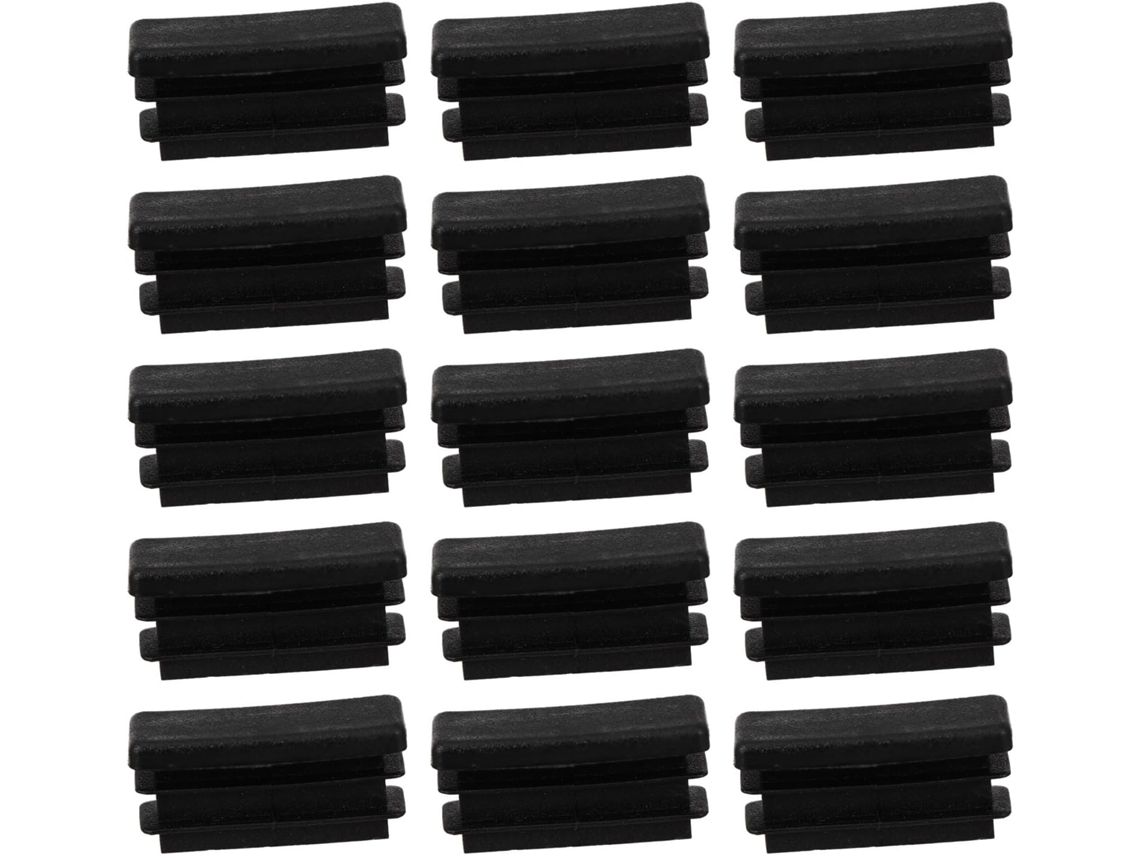 Kichvoe Tampas Quadradas Para Pés De Móveis 10x30 Mm, Conjunto De 100 Peças, Tampas De Tubo Plástico Preto, Inserções