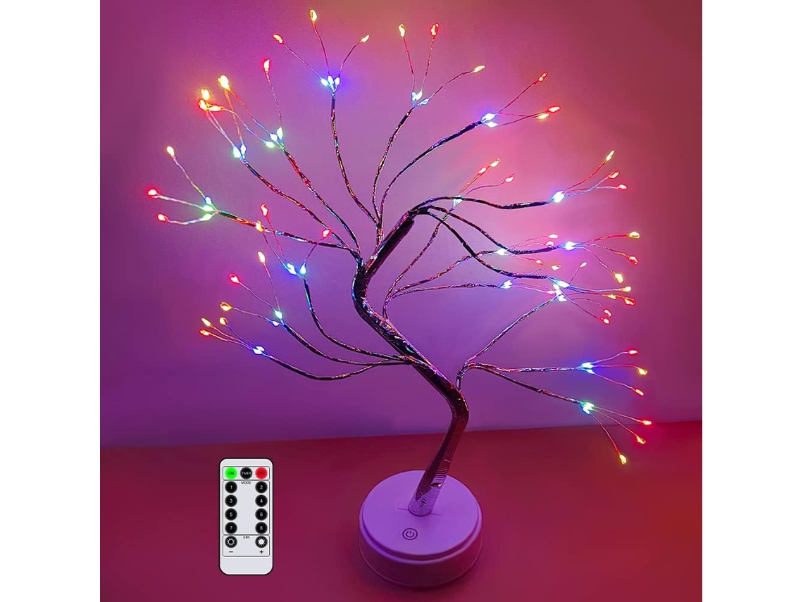 Rvore De Natal Led Multicolorida Com Controle Remoto, 108 Luzes De Fada Ajustveis ??para Ambientes Internos Aquaforge