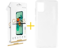 Kit Capa e 2 Películas Samsung Galaxy A51 5G SKYHE Liso (Transparente)