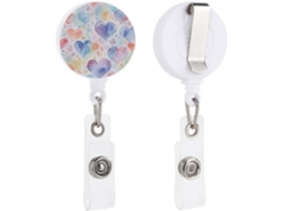 Porta Crachá Retrátil Com Clip Tipo Jacaré, Chaveiro de Identificação, Porta Crachá Macio Com Estampa Delicada