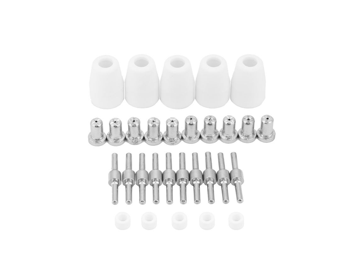 30 Piezas/conjunto Consumíveis Para Tocha Plasmática Pt-31xt: Bico, Eletrodo, Escudo, Anel De Turbulência