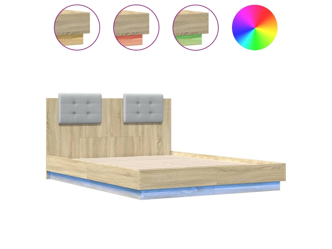 Bed Frame, Bed Frames Vidaxl Marrom Madeira Processada (120 X 190 Cm)