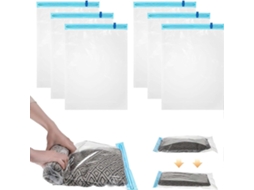 Conjunto De 6 Sacos Compressão A Vácuo Para Viagem, Economizadores Espaço, 35x50cm