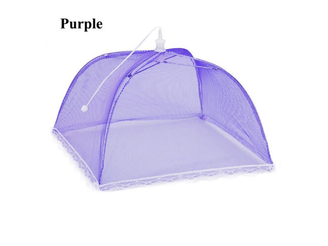 2026 toldo Malla para Comida Plegable, 17 Pulgadas, Nylon, Antimosquitos, Barbacoa, Picnic, Camping, Púrpura